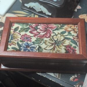 Floral Tapestry Wooden Box